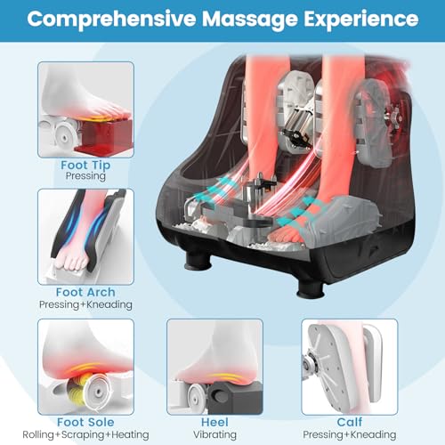 ARLIME Foot and Calf Massager, Shiatsu Foot Massager Machine - color: Grey