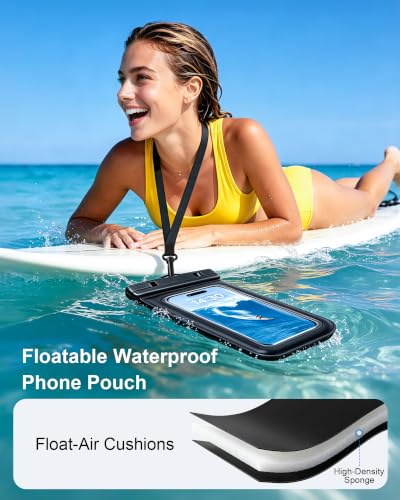 PEDVSTY Floating Waterproof Phone Pouch 2 Pack, Up to 7.5", Case Friendly - size: Large (Up to 7.5")
