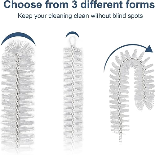 Ixiaoyoo 12 Pcs Bottle Cleaner Brushes Set, 11.8 Inch Nylon Cleaning Brush - color: 11.8 Inch White