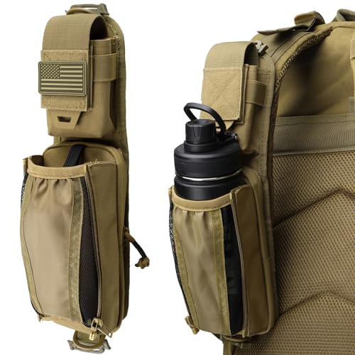 WYNEX Molle Backpack Shoulder Strap Pouches of Water Bottle Pouch Version - color: Khaki
