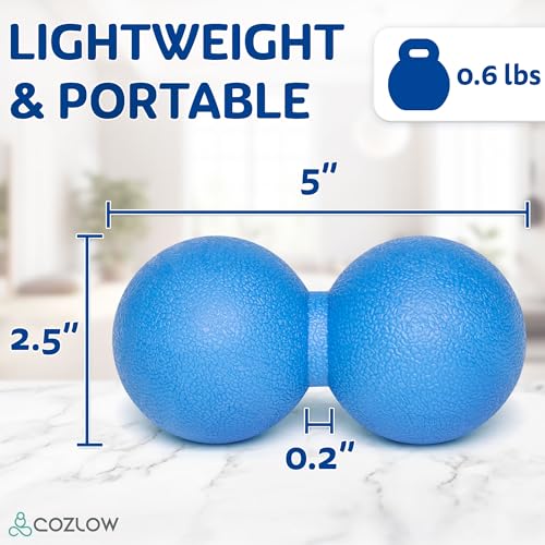 Peanut Massage Ball - Solid TPE - Deep Tissue Pain Relief - Blazing Blue - color: Hard Plastic