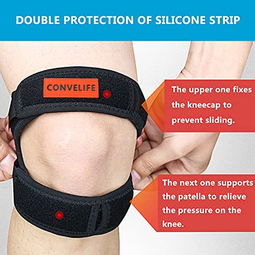Dual Patella Knee Strap (Black, 1 Count (Pack of 1))