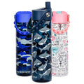 Elemental Splash 26oz Tritan Plastic Water Bottle with Straw & Pop-It Strap - color: Great White, size: 26 Ounces