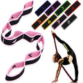 Lenwen 8 Pcs Elastic Yoga Stretching Strap 39.37 Inch Adjustable Multi Loop Stretch Strap Training Dance Stretch Band for Leg Pilates Gymnastics Home Exercise Workout Equipment Adult Children, 8 Color