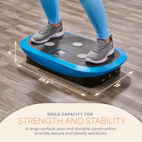 Lifepro Rumblex 4D Vibration Plate Exercise Machine with 7 Training Modes - color: Blue, size: Plus