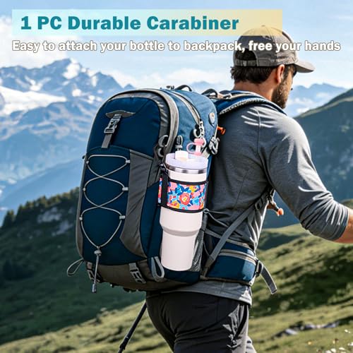 LUCKINEE Tumbler Holder with Strap Water Bottle Holder with Strap Handle - color: Black