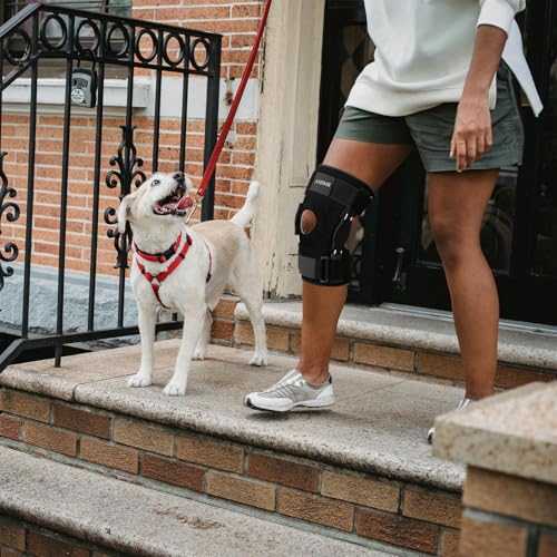 Hinged Knee Brace for Men and Women With Side Stabilizers - size: Large (16.1"-20.5")