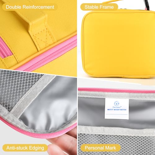 Genteen Kids Insulated Lunch Box for Boys Girls,Back to School,Office - color: C-1pk Yellow