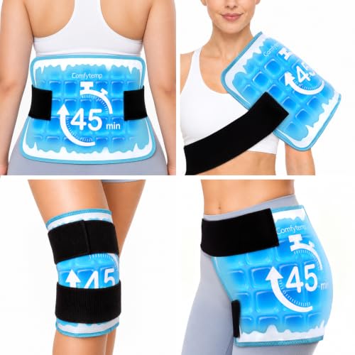 Comfytemp Gel Ice Packs for Injuries Reusable, 45 Min Long Lasting Ice Pack