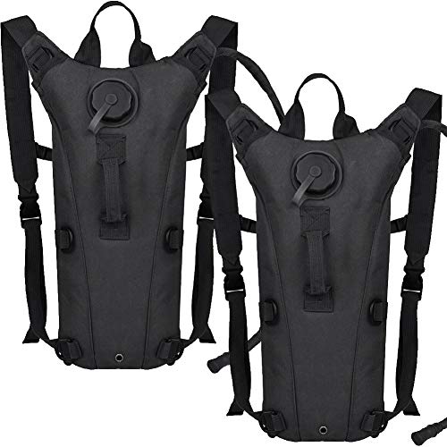 Tactical Water Hydration Pack Military 3L Water Bladder Carrier Backpack Leakproof for Running Jogging Cycling Hiking - color: 2Pack Black