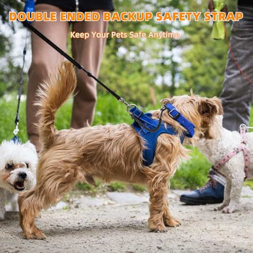 YUEPET 2 Pack Dog Collar Safety Clips, Handwoven Double-Ended Backup Clips - color: Deep Black*2
