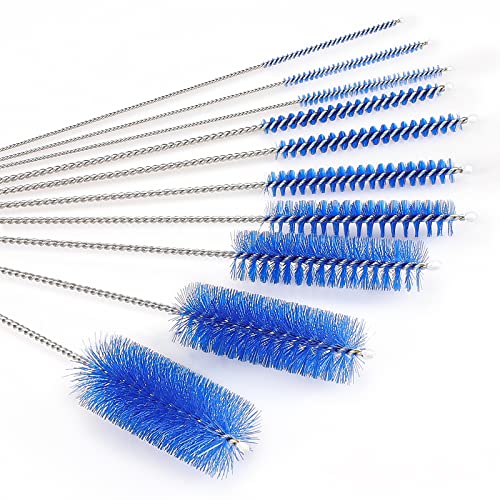 CiaraQ Bottle Cleaning Brushes, 8 Inch Nylon Tube Brush Set - color: Navy Blue, size: 8.0 Inch (10pcs)