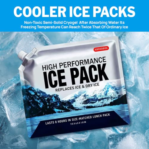 Reusable Ice Packs for Coolers Long Lasting Gel Freezer Packs for Cooler Bag Lunch Box,Keeps Food Cold Fresh (Small Set of 5P) - size: Small-5pk