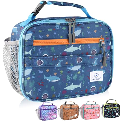 Genteen Kids Insulated Lunch Box for Boys Girls,Back to School,Office - color: P-1pk Shark