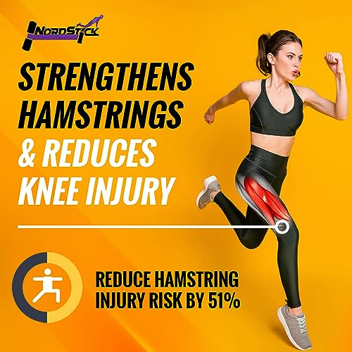 NordStick Nordic Hamstring Curl Strap - Original Nord Stick Exercise Set for Home and Travel - 5 Second Set Up - style: Nordstick - Black, Grey