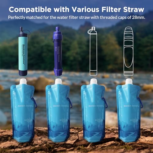 Membrane Solutions Collapsible Water Bottle 23oz with Carabiner