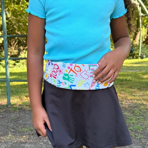 BANDI KIDS Pocket belt for Medical, Sports, Play Comfortable fit Adjustable waist pack, Made In USA - color: Doodlebug