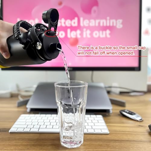 Spout Lid Replacement Fits Hydroflask Wide Mouth Wate Bottle 32oz 40oz 64oz - color: Black (1 pcs)