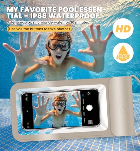 HiRui Waterproof Phone Pouch, Gold, Large - color: Gold, size: Large