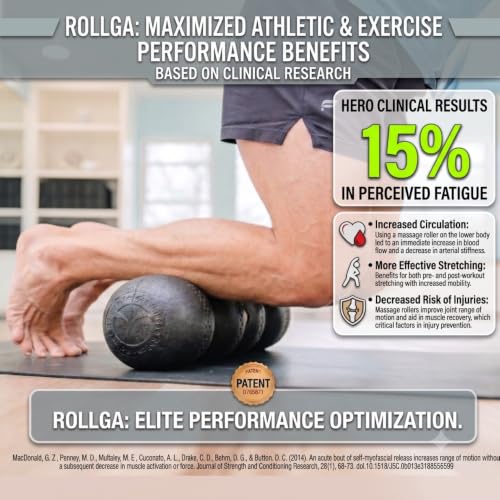 Rollga LITE - Soft Density Ergonomic Foam Roller for Exercise & Back Pain - color: White