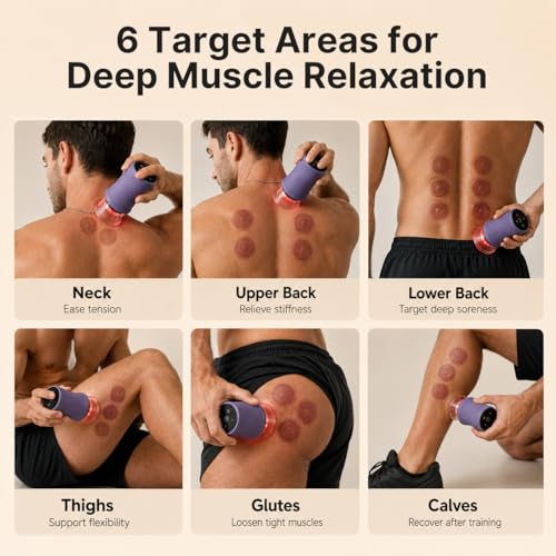 ZDEER Cupping Set, Electric Cupping Kit for Massage Therapy, Lymphatic Drainage Massager with Heat, 6 Levels for Muscle Relaxation, 4 Cups + 2 * 10ml Essential Oil - size: 1 Device + 2 Essential Oils + 4 Cups