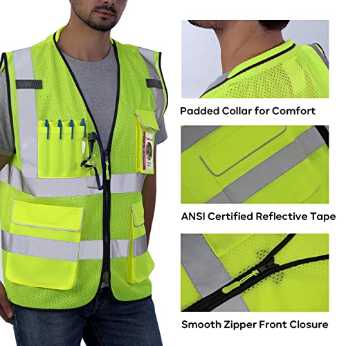 Neopelta Reflective Safety Vest for Men Women with Pockets, Yellow Mesh S - color: Yellow, size: Small