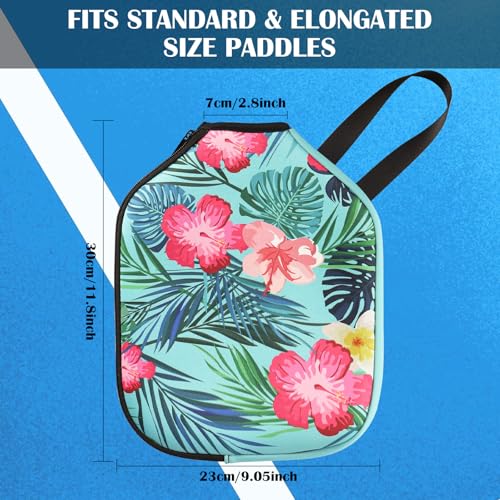 Pickleball Paddle Cover, Neoprene Sleeve 11.8 x 9.05 in - color: Floral 1 Pc