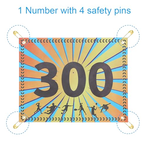 PATIKIL Tearproof Running Bib Numbers, Wheat Ears Waterproof Race Competitor Numbers with Safety Pin for Marathon Sports Game Competition Runner - style: 1-300