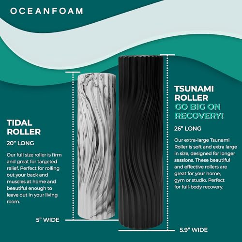 Oceanfoam Tsunami Roller - Extra Large Soft Density Foam Roller (Black) - color: Black