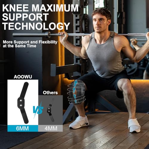 AOOWU Knee Support Open Patella, More Stable Hinge Structure, Knee Pads with Parallel Straps & Dual Side Stabilizers, Suitable for Arthritis, Meniscus Tear, Tendonitis, ACL, Ligament Injury, XL - color: XL