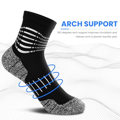 IRAMY Ankle Compression Socks for Men Plantar Fasciitis Relief 3/5 Pairs - color: N‑black(3 Pairs), size: Large