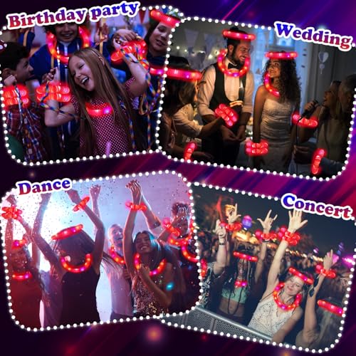 12-24 PCS Red Glow Sticks Halloween Party Favors Toys for Kids Adults - style: Red