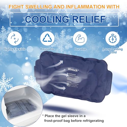 Flexible Ice Pack Large Cold Gel Packs for Recovery Pain Relief 16.6x9.6'' - style: 16.6 x 9.6（1 Pack）