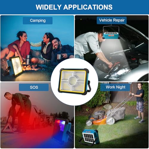100W Rechargeable LED Solar Work Light - size: 12000mAh