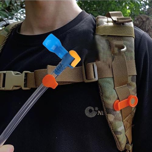 6PCS Bite Valve Replacement, Mouthpiece Replacements with 2 Shutoff Straight & Angled Hose Connector, Tube Nozzle Replacement for Hydration Bladder Backpack Water Reservoir - style: 6 Bite Valve + 2Hose Connector
