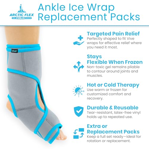 Arctic Flex Gel Replacement Packs - Ice Packs Reusable for Ankle Ice Brace - size: Ankle