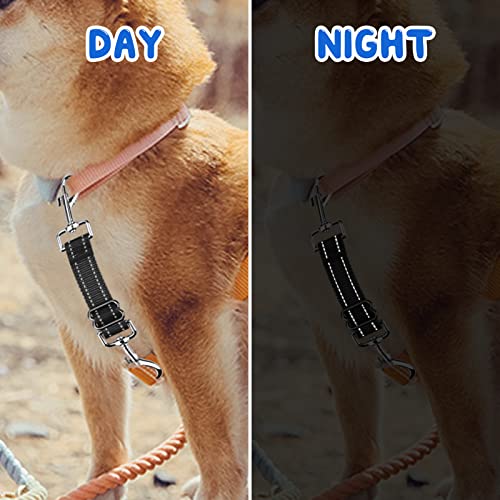 YUEPET Dog Safety Collar Clips 5 Pack Adjustable Prong Collar Backup Clip Reflective Double Ended Backup Clasp Leash Connector for Dog Harness to Collar Safety Clip - color: Grey+Blue+Red+Purple+Black