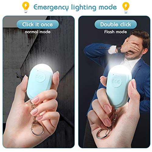 Frienda 4 Pcs Personal Security Alarm Keychain 130 DB USB Rechargeable