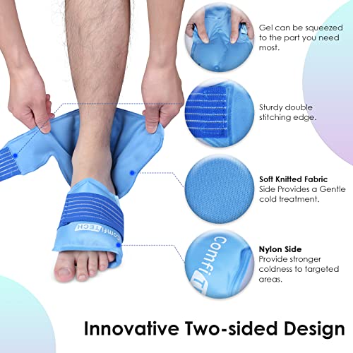 ComfiTECH Ankle Ice Pack Wrap Reusable Heel Cold Sleeve