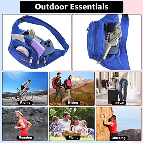 3 Pcs Fanny Packs Crossbody Waist Bags for Women Men Crossbody Waterproof Fanny Pack Belt Bag for Travel Walking Running Hiking Cycling Outdoor Easy Carry Any Phone, Wallet (Black, Blue, Pink) - color: Black, Blue, Pink