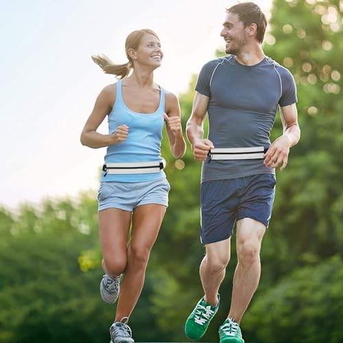 Running Belt Fanny Pack Men and Women Slim Running Bag Money Belt - color: Light Grayish