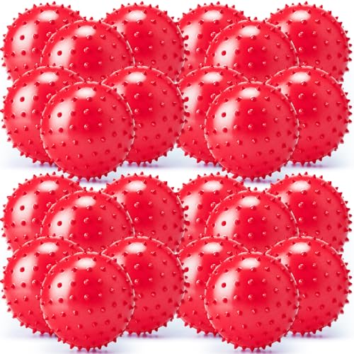 Jerify Knobby Balls Spiky Sensory Bouncy Balls Bulk - color: Red