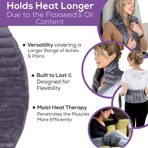 Microwavable Heating Pad with Straps, Medium, Gray, Hot/Cold Therapy - color: Gray, size: Medium
