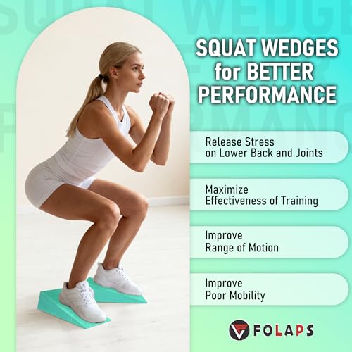 Squat Wedge Block For Deeper Squat: 2200LBS Capacity with Guide & Carry Bag - color: Mint Green