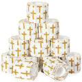 Geiserailie 12 Pack Christian Athletic Tapes 2 Inch x 5 Yards, White Gold - color: White and Gold