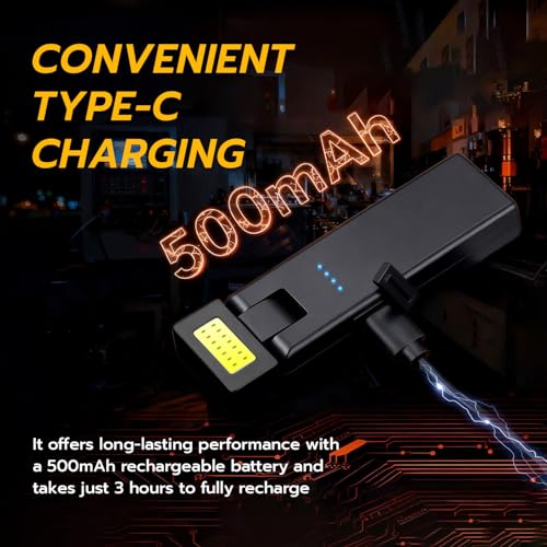 Mcbazel 2 Pack Magnetic Work Light, Rotating Rechargeable Portable LED COB Light with Clip-On Design, 3 Lighting Modes Flashlight for Car Repair, Camping, Work and Emergency