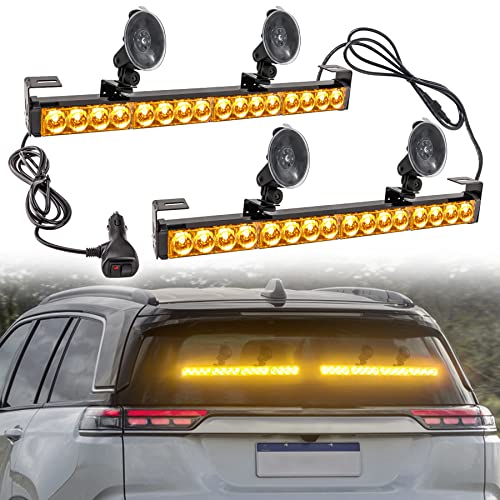 Amber 2 in 1 Emergency Strobe Light Bar 21 Flash Patterns - color: Amber