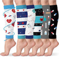 Hercicy 6 Pairs Nurse Calf Compression Sleeve Thank You Gift, Bright - style: Bright