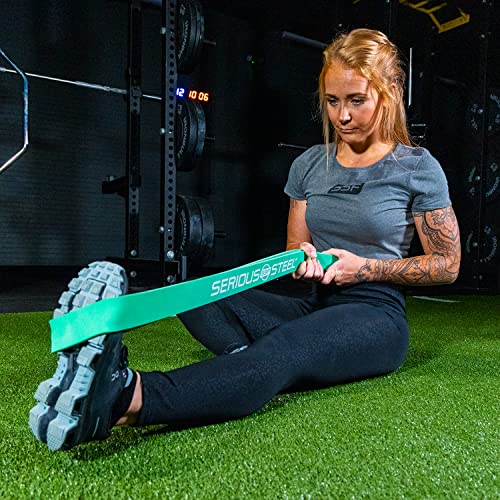 Serious Steel Fitness 32" Resistance Training Bands (Portable Exercise Band System Training Bands- Great for Individuals Under 5'10") - color: #4 Green (50-120 lbs.)