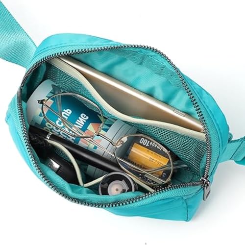 Tapp Collections Unisex Mini Crossbody Belt Bag with Adjustable Strap Small Waist Pouch for Workout Running Traveling Hiking - Aqua Blue, 8’’ x 2’’ x 5’’ - color: Aqua Blue